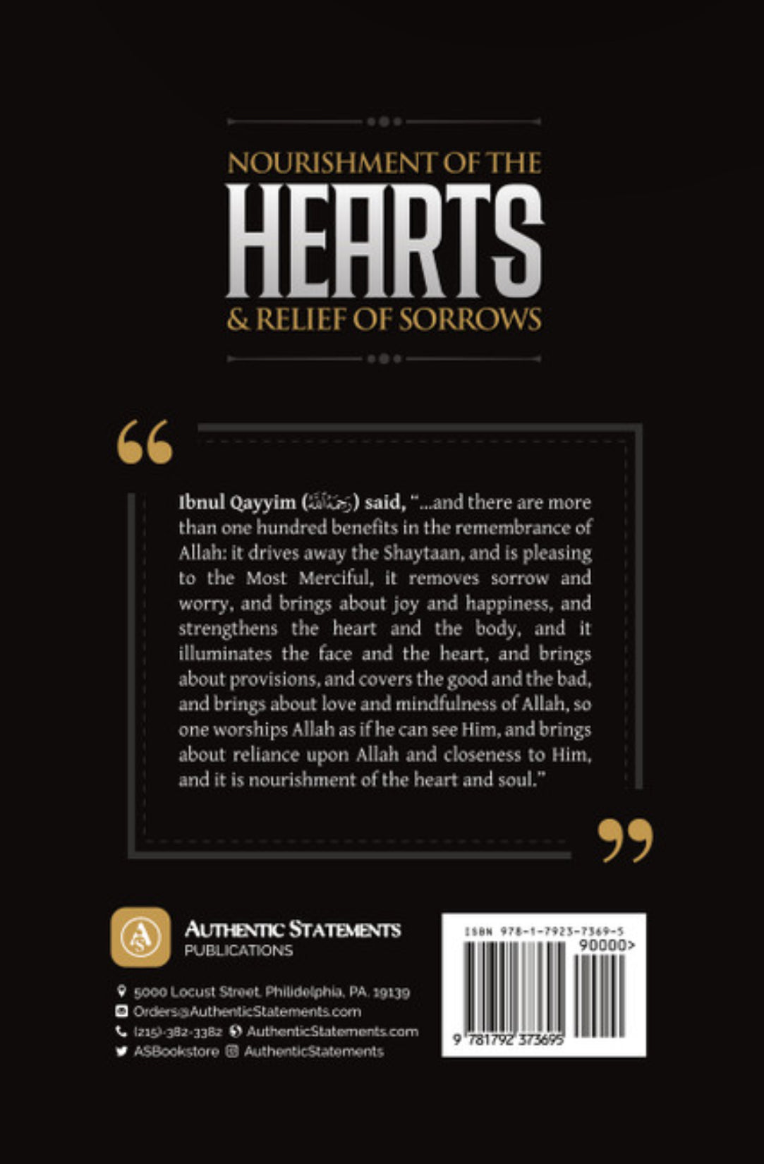 Nourishment Of The Hearts and Relief Of Sorrows