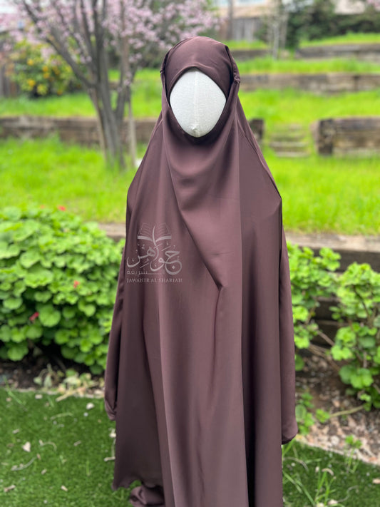 2-piece Jilbab - Dark brown