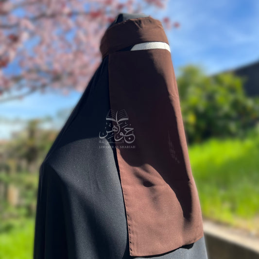 One layer niqab - Dark brown