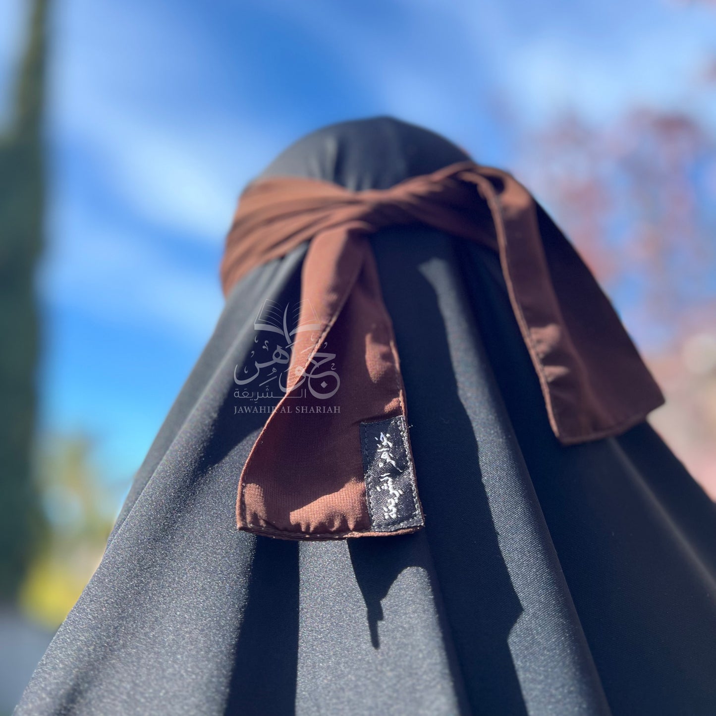 One layer niqab - Dark brown