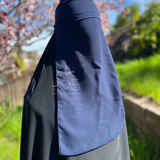 One layer FLAP niqab - Navy blue