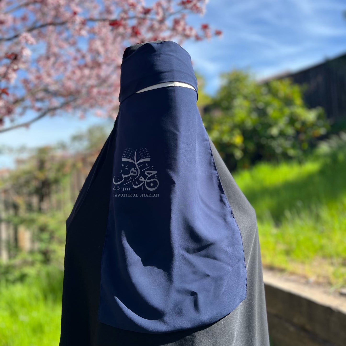 One layer FLAP niqab - Navy blue