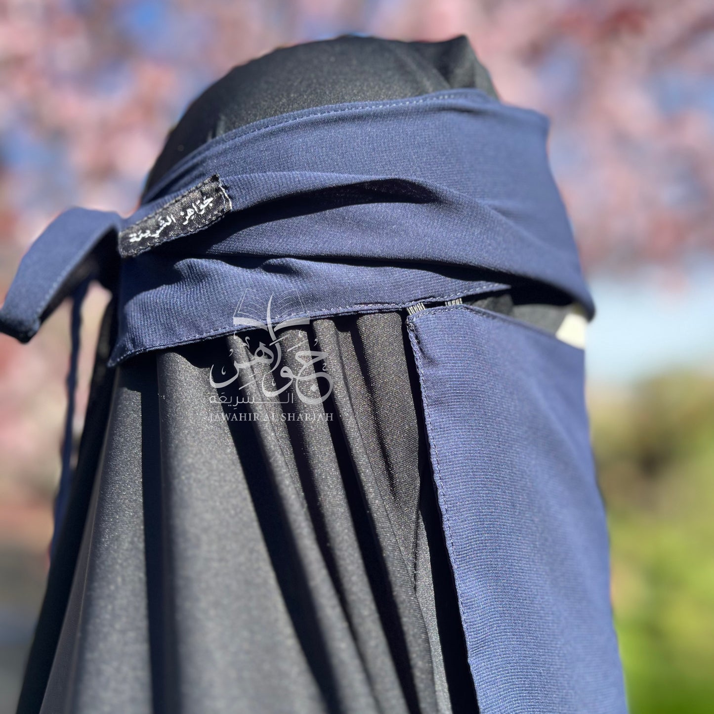 One layer FLAP niqab - Navy blue