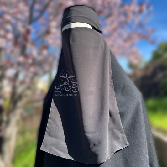 One layer FLAP niqab - Dark gray