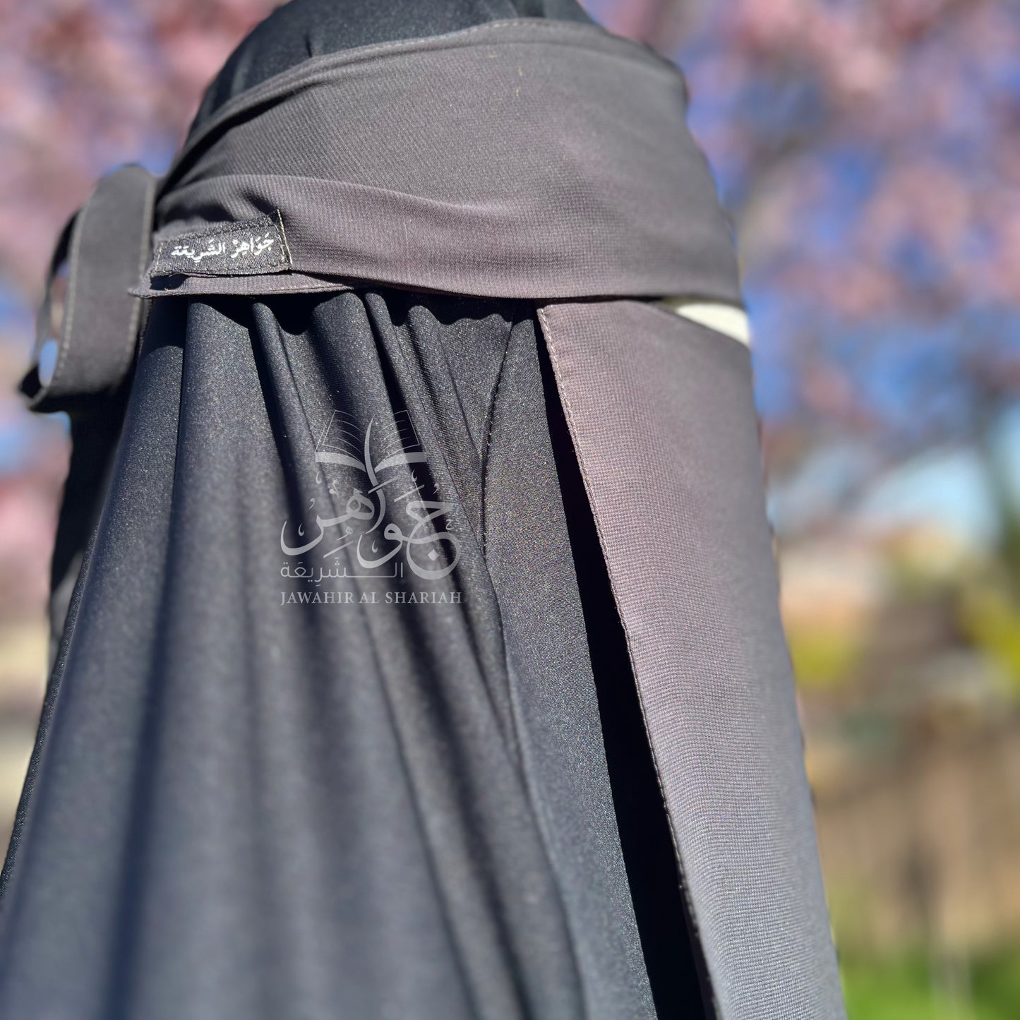 One layer FLAP niqab - Dark gray