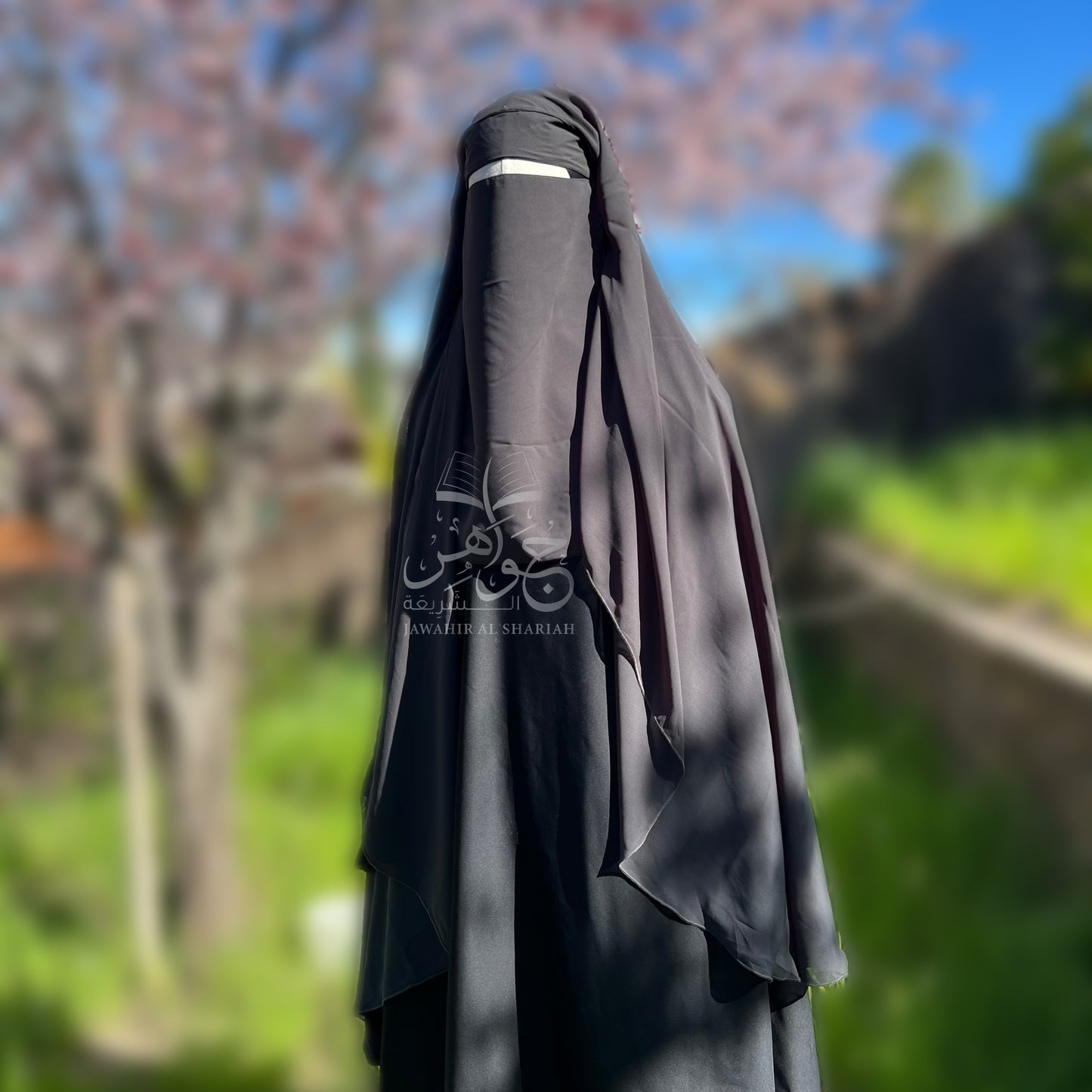 Three layer niqab - Dark gray