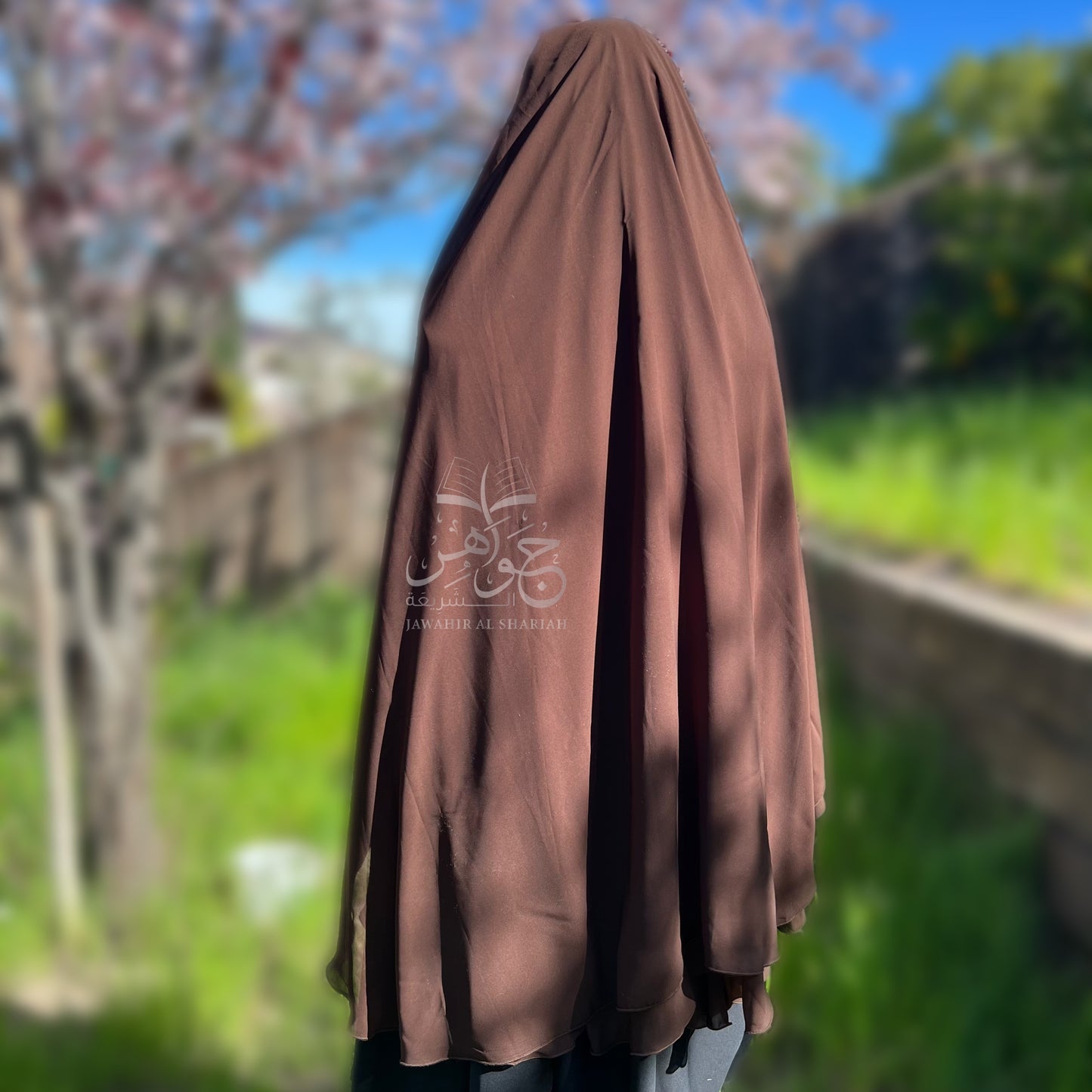 Three layer niqab - Dark brown